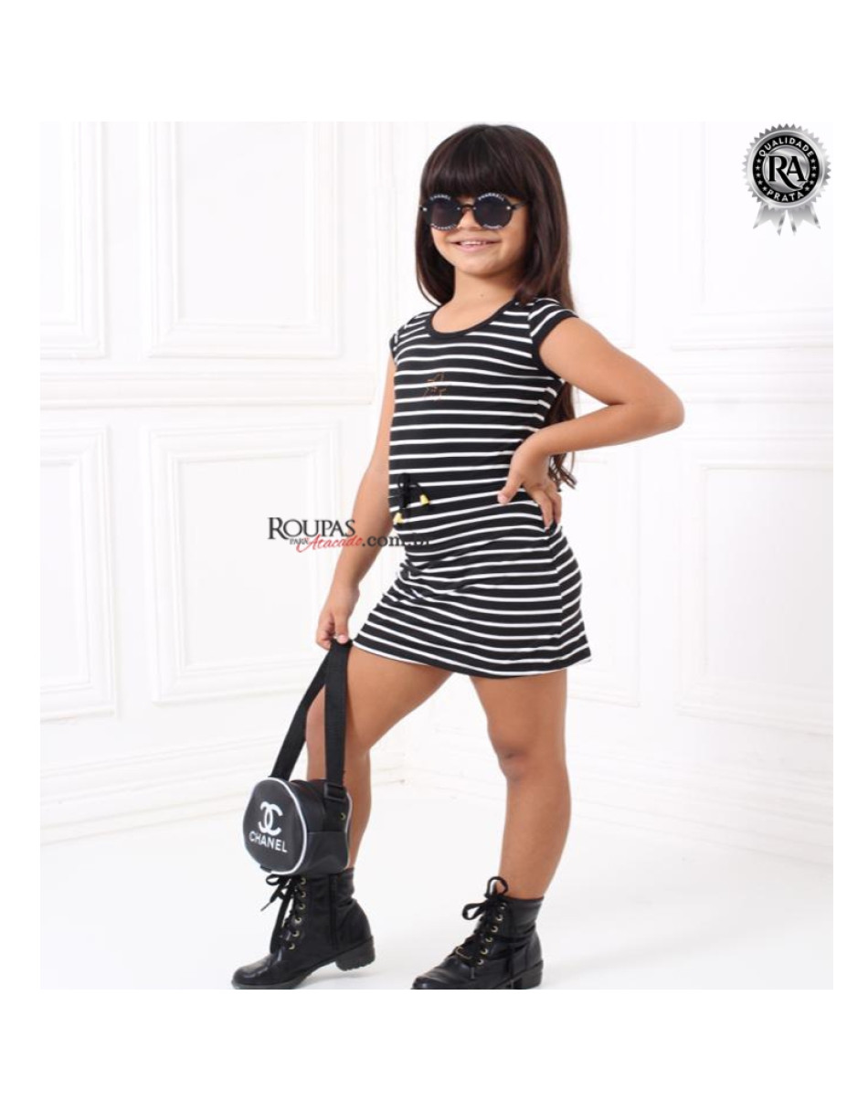 Vestido Infantil Listrado
