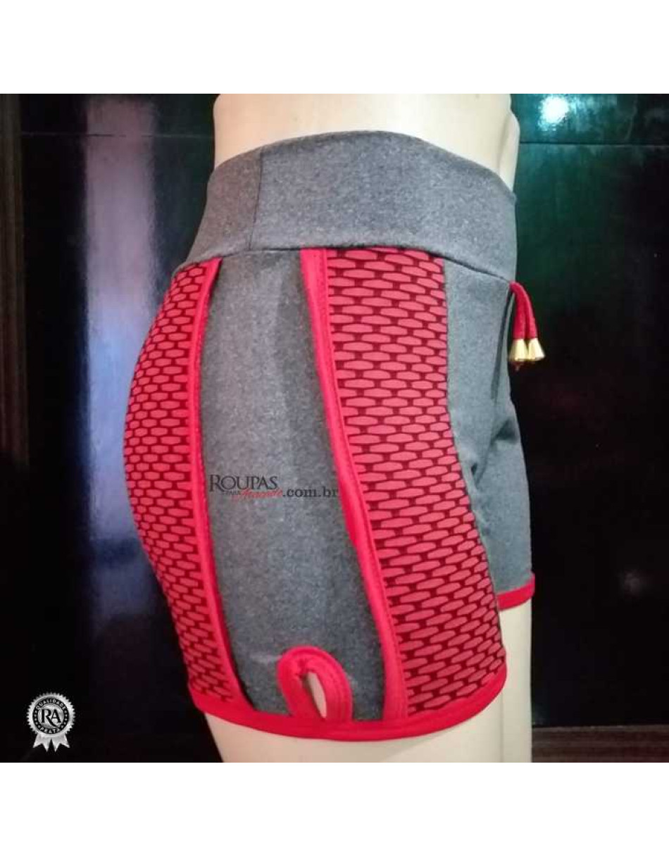 Short Fitness Em Suplex mescla Detalhes