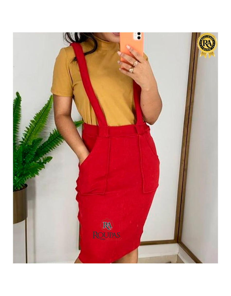 Salopete Feminina Em Malha Crepe