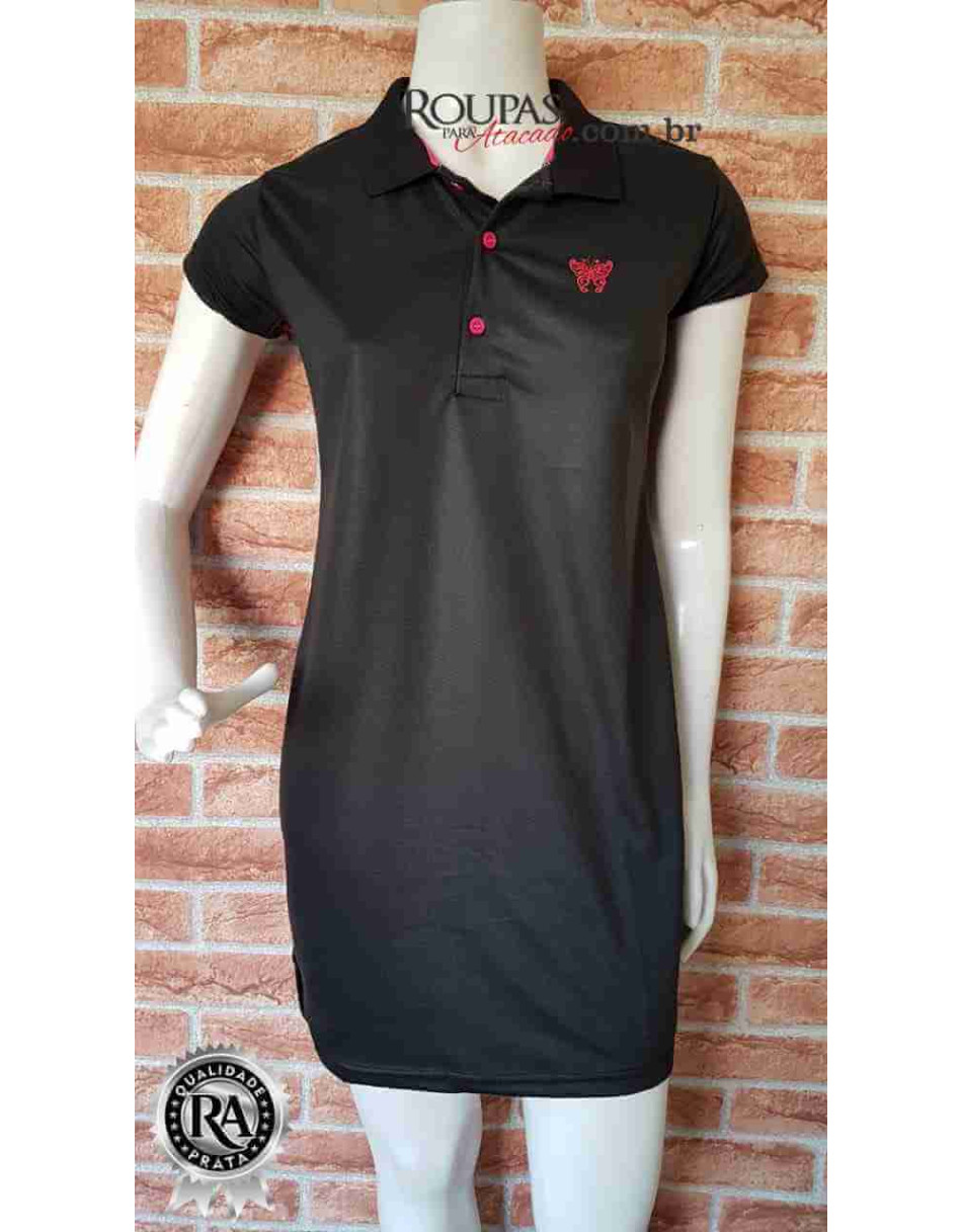 Vestido Gola Polo Feminino Adulto