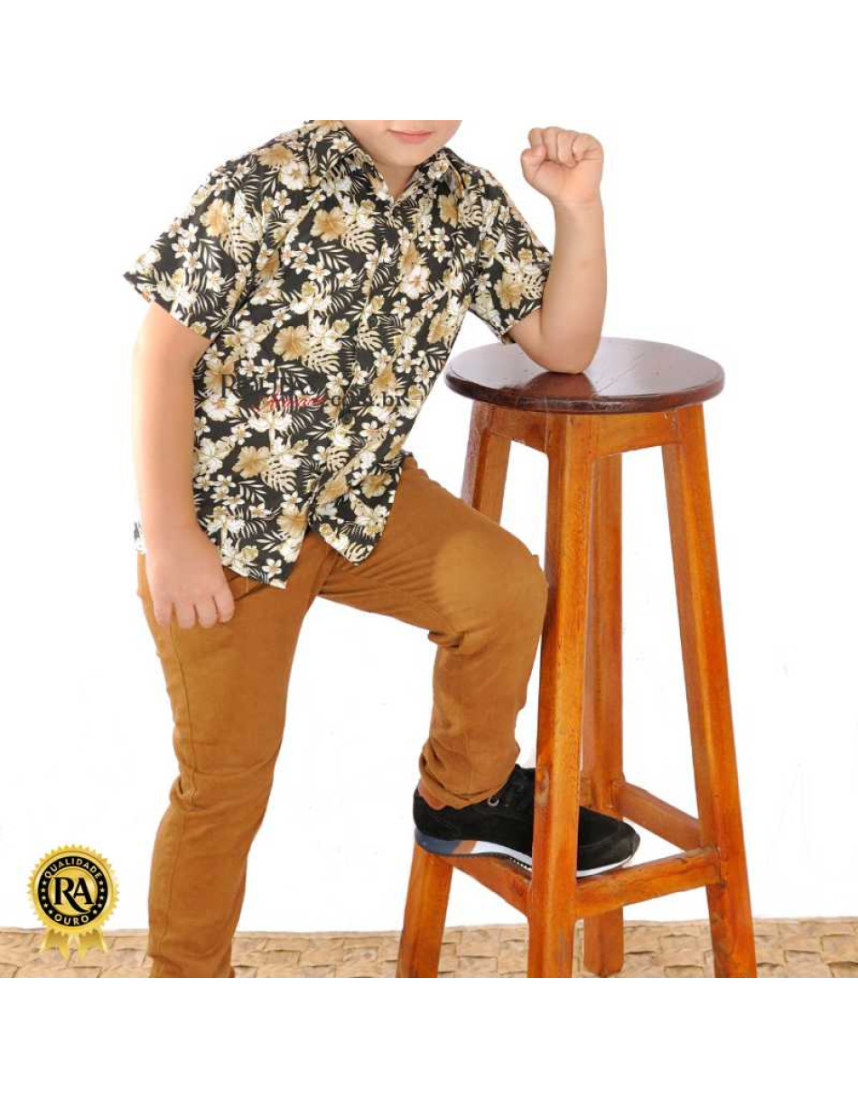 Camisa Social Infantil Estampada