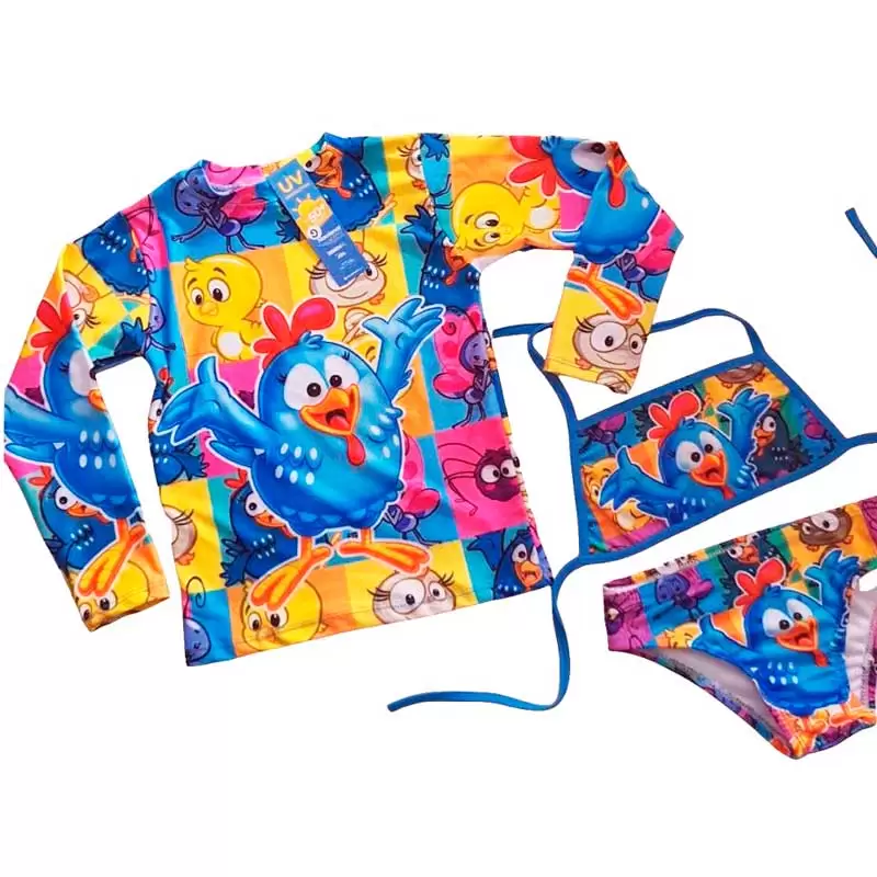 kit Biquini Infantil Com blusa Proteção