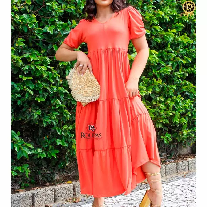 Vestido Longo Feminino Suede Três Marias 